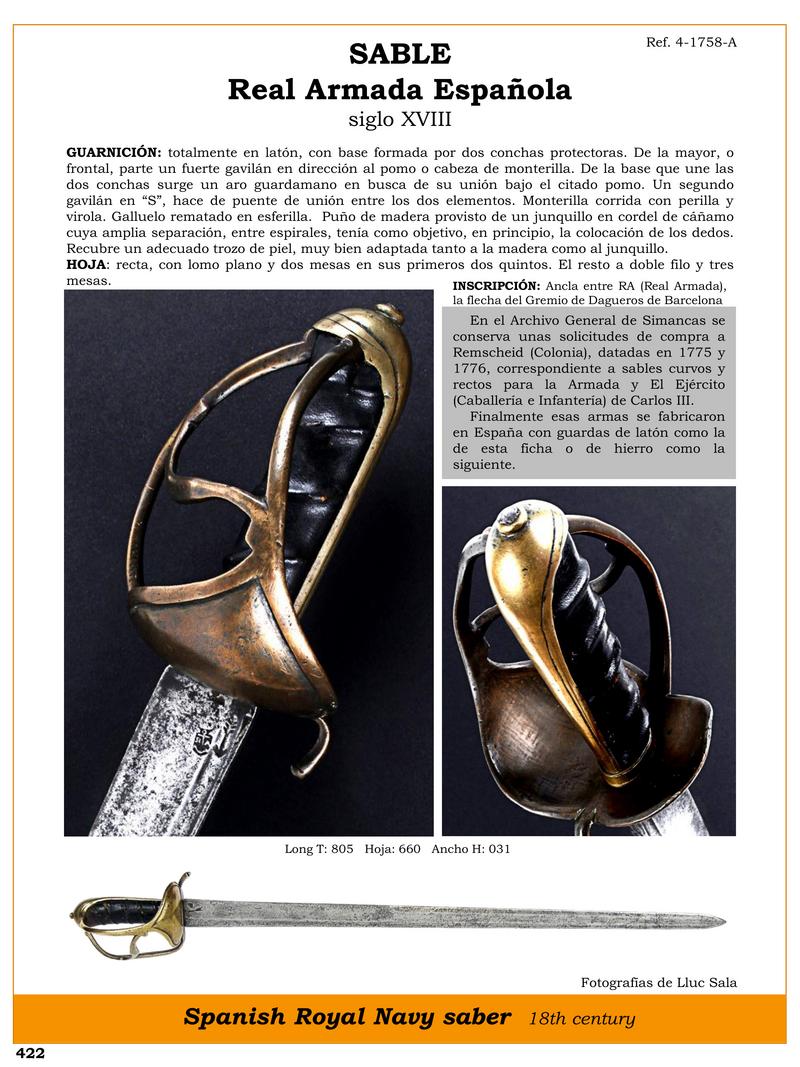sable real armada espaola siglo xviii jpg 1745968165 1745989793 - Sable Royal de la Marine Espagnole du XVIIIe siècle : Design Unique