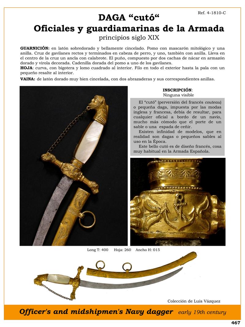 daga cut oficiales y guardiamarinas de la armada principios siglo xix jpg 1746918566 1746940313 - Dague Cutó : L'élégance de la Marine espagnole du XIXe siècle