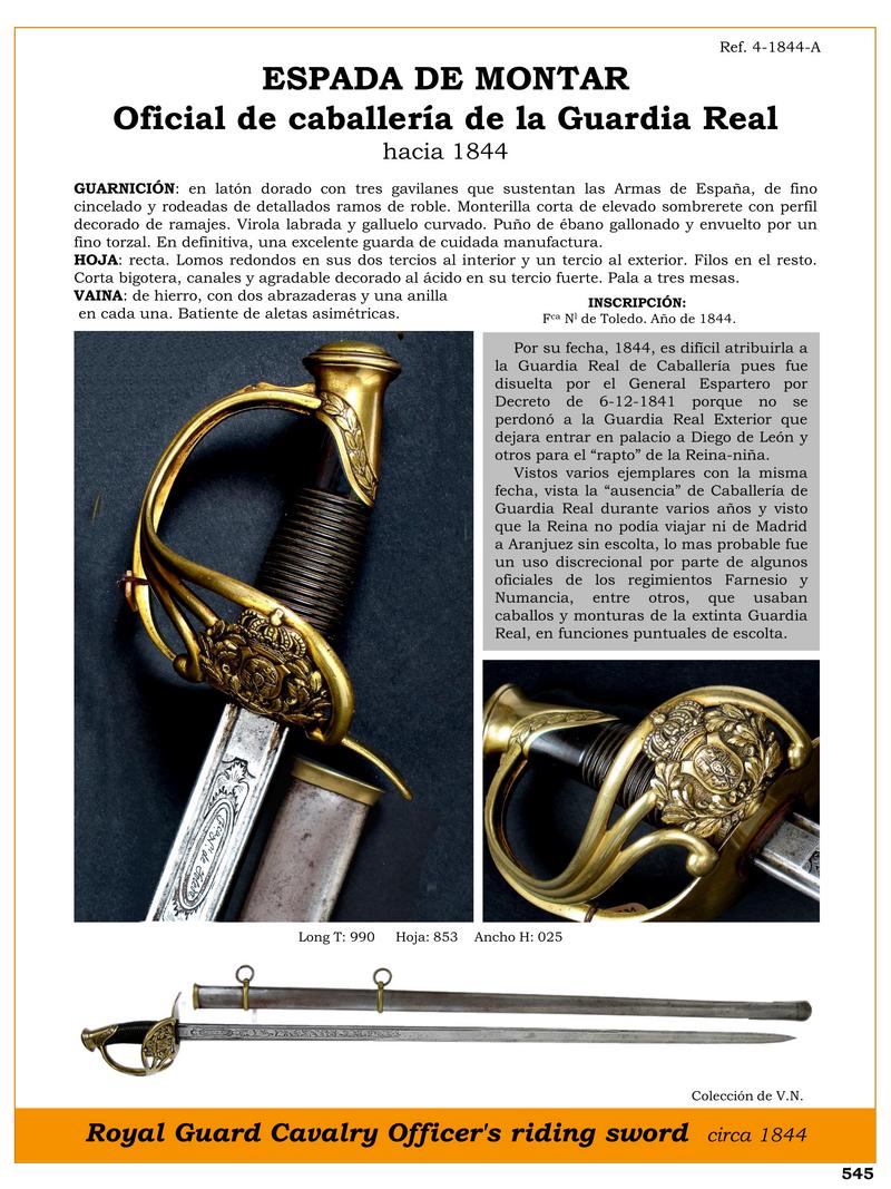 espada de montar oficial de caballera de la guardia real hacia 1844 jpg 1748538567 1748581791 - Épée de Monture de Cavalerie Royale : Histoire et Design 1844
