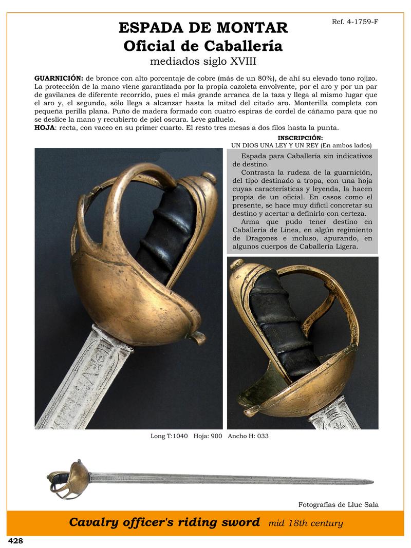 espada de montar oficial de caballera mediados siglo xviii jpg 1746097767 1746119386 - Épée de Montée pour Officiers de Cavalerie du XVIIIe Siècle