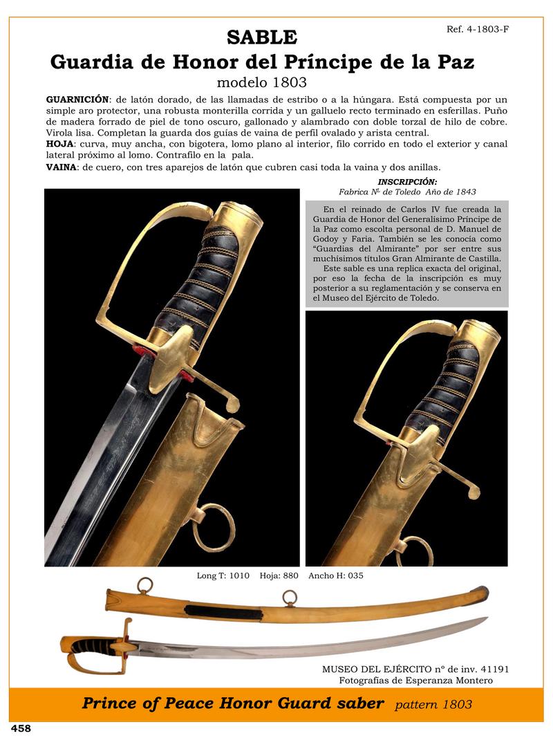sable guardia de honor del principe de la paz modelo 1803 jpg 1746724170 1746745793 - Sabre Garde d'Honneur Prince de la Paix : Réplique 1803