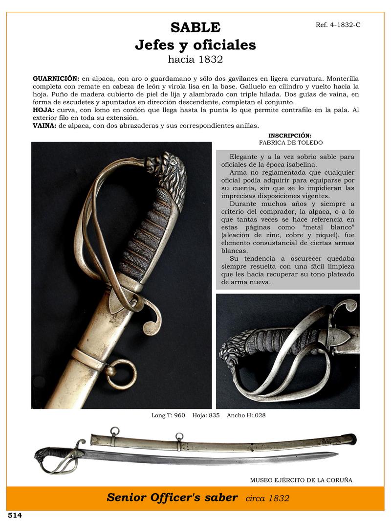 sable jefes y oficiales hacia 1832 jpg 1747933767 1747955389 - Épée élégante pour officiers : style isabelin 1832