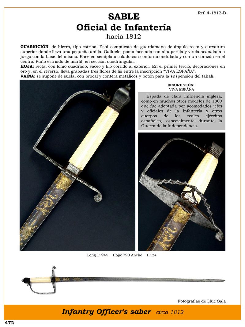 sable jpg 1747026567 1747048236 - Sabre d'infanterie 1812 : Élégance et histoire espagnole