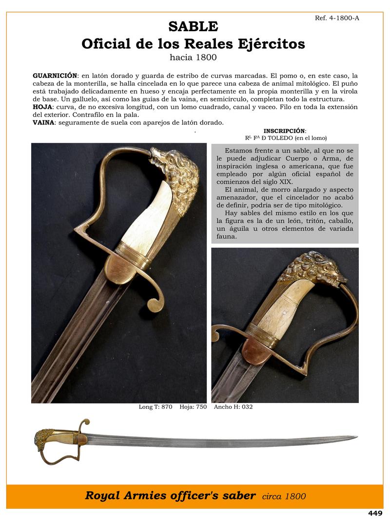 sable oficial de los reales ejrcitos hacia 1800 jpg 1746529768 1746530178 - Sable Mythologique Du XIXe Siècle : Histoire Et Design Unique