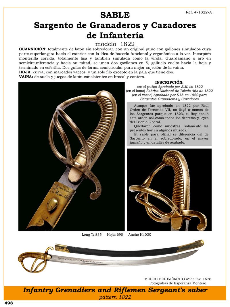 sable ref 4 1822 a sargento de granaderos y cazadores de infantera modelo 1822 jpg 1747588163 1748149519 - Sabre de Grenadiers 1822 : Design Ergonomique et Unique