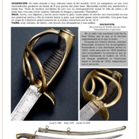 sable tropa de caballera ligera modelo 1825 jpg 1747696167 1747717784 275x275 - Sabre de Cavalerie Légère : Histoire et Spécifications Uniques