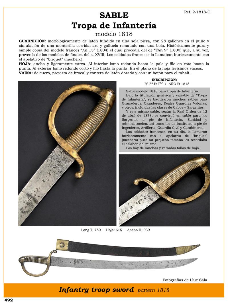 sable tropa de infantera modelo 1818 jpg 1747458568 1747480185 - Sables d'infanterie Modèle 1818 : histoire et détails techniques