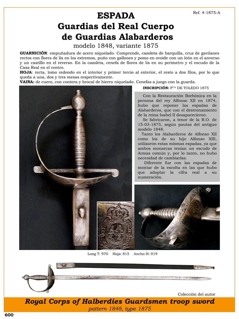 espada guardias del real cuerpo de guardias alabarderos modelo 1848 variante 1875 jpg 1749704970 1749705218 - Épée d'Halbardier 1848 : Élégance et Tradition Militaire