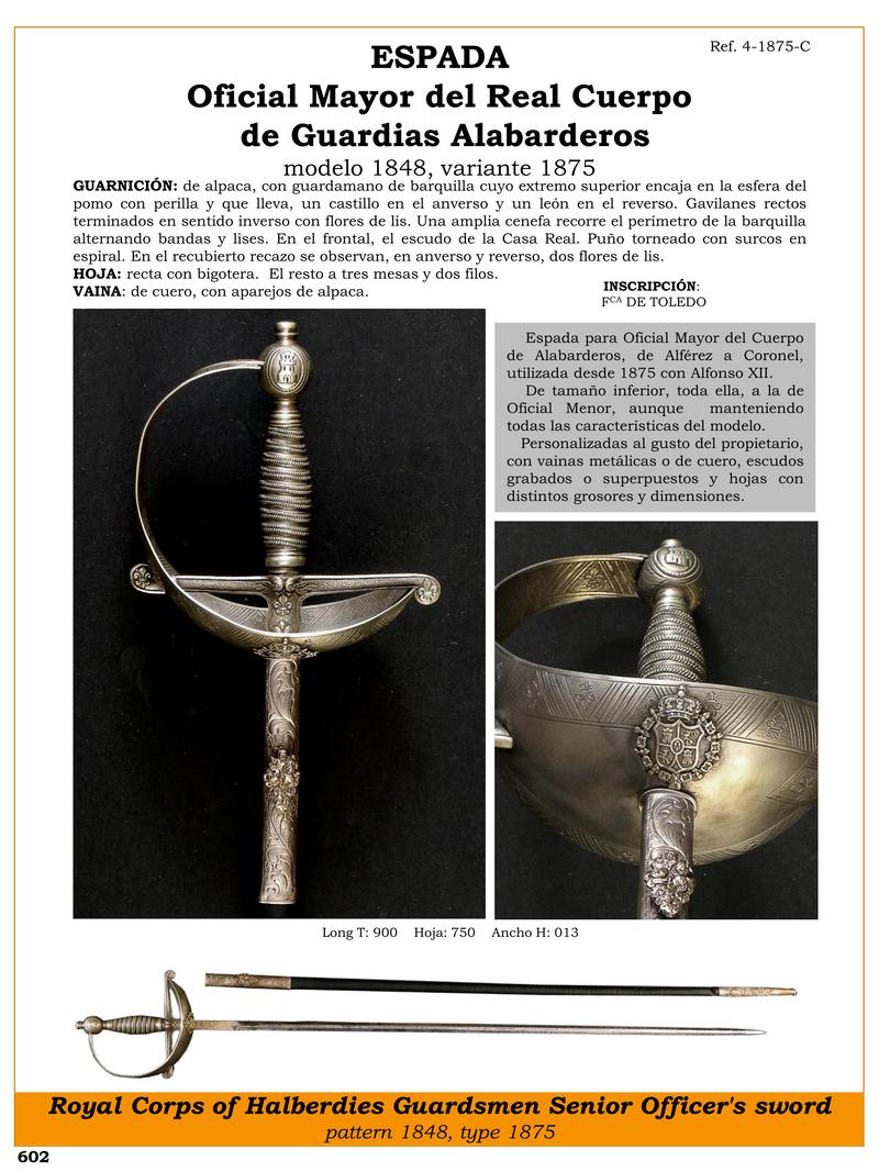 espada oficial mayor del real cuerpo de guardias alabarderos modelo 1848 variante 1875 jpg 1749753564 1749770016 - Épée de Chef de Bureau : Histoire et Détails Uniques