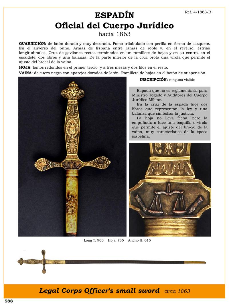 espadin jpg 1749424167 1749424420 - Espadín d'Officiers : Élégance juridique du XIXe siècle