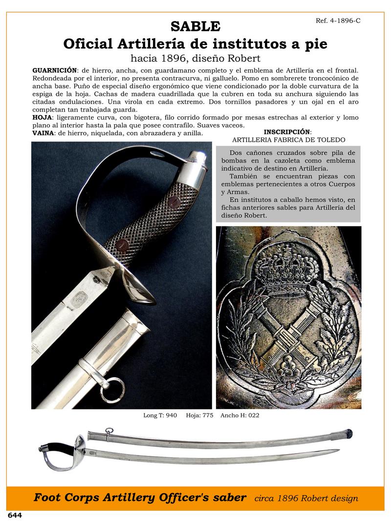 sable oficial artillera de institutos a pie jpg 1750633767 1750634118 - Sabre d'artillerie 1896 : design unique de Robert