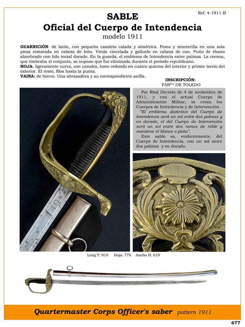 sable oficial del cuerpo de intendencia modelo 1911 jpg 1751303368 1751303624 - Sabre Officiel d'Intendance 1911 : Élégance et Distinction