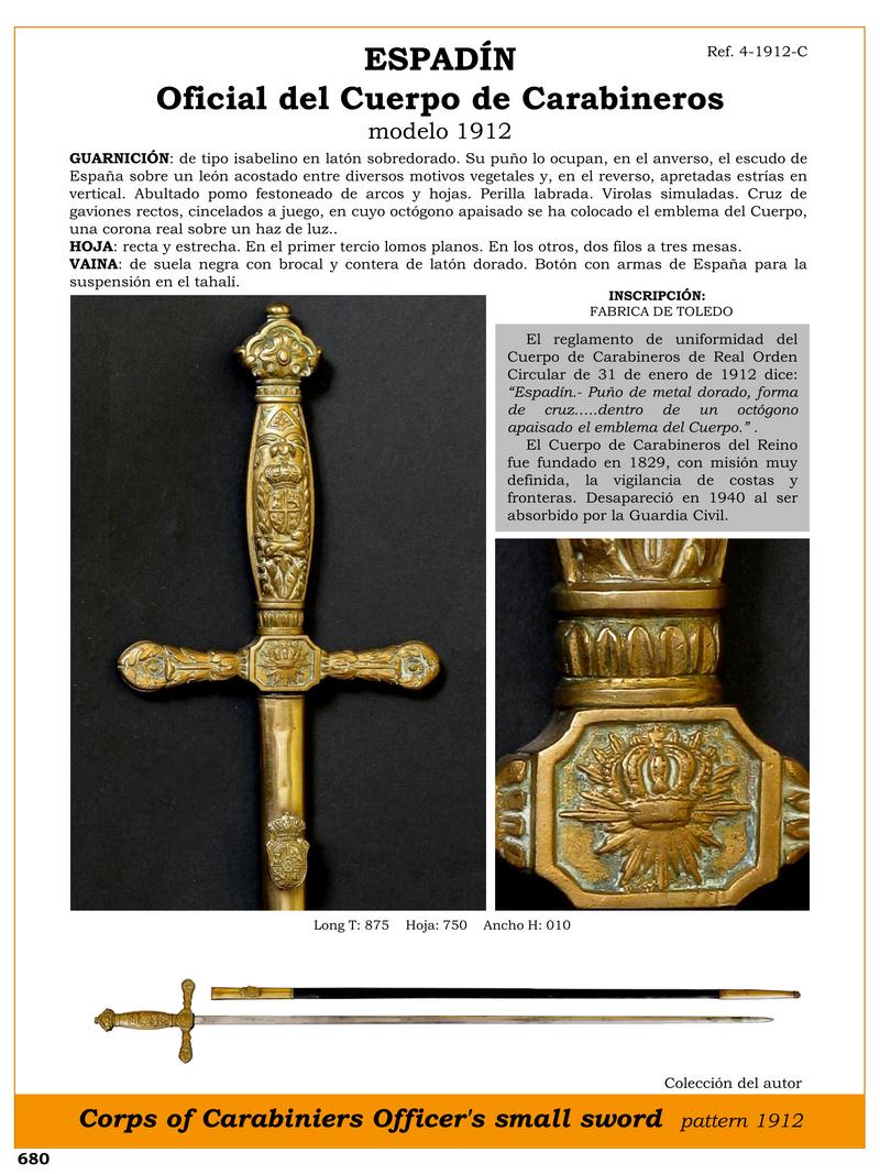 espadin jpg 1751368165 1751368422 - Épée d'Officier du Corps des Carabiniers : Style et Histoire