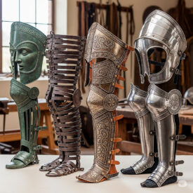grebas griegas romanas vikingas y medievales la evolucion de la proteccion de las piernas 275x275 - Épée De Coquillages : Élégance Historique De Tomás De Ayala