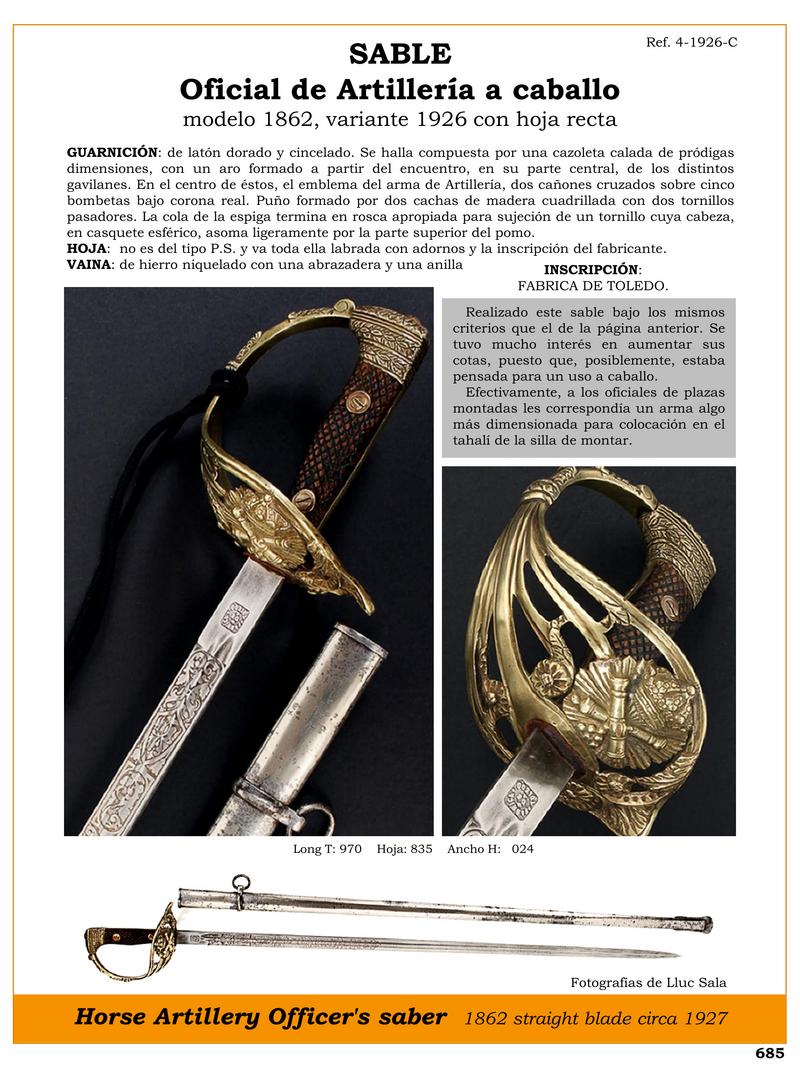 sable oficial de artillera a caballo modelo 1862 variante 1926 con hoja recta jpg 1751476170 1751476421 - Sabre d'artillerie à cheval : Élégance et fonctionnalité