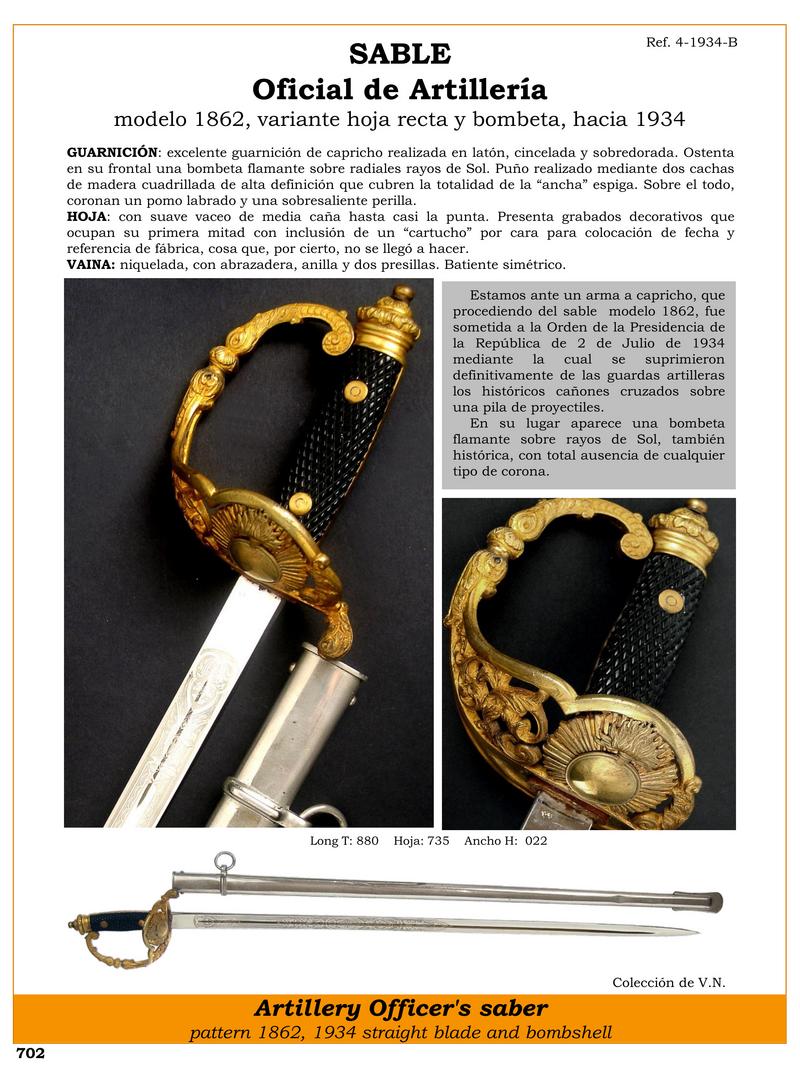 sable oficial de artillera jpg 1751843370 1751843620 - Sabre d'Artillerie Modèle 1862 : Histoire et Design Unique