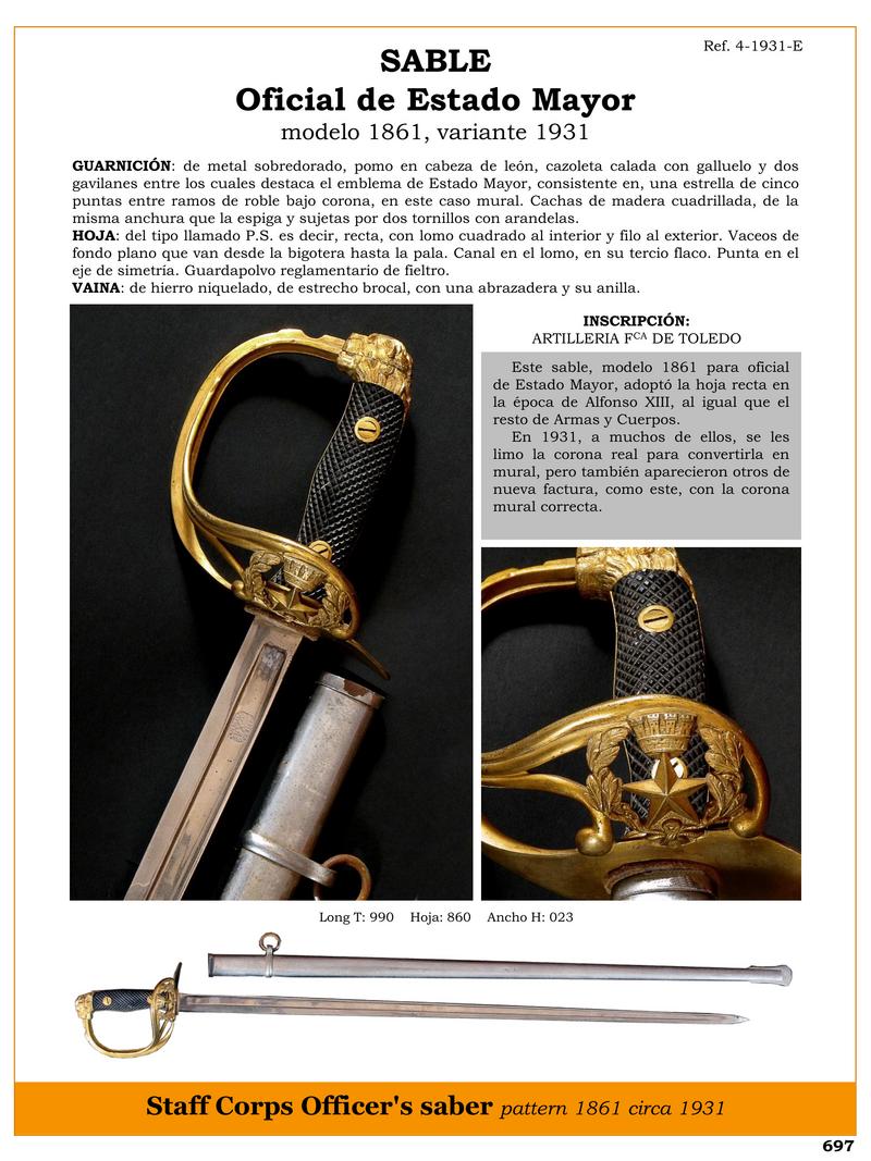 sable oficial de estado mayor modelo 1861 variante 1931 jpg 1751735365 1751735634 - Sabre d'officier d'état-major : design classique 1931
