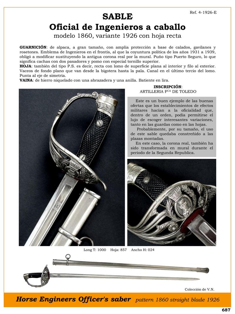 sable oficial de ingenieros a caballo modelo 1860 variante 1926 con hoja recta jpg 1751519363 1751519621 - Sabre d'ingénieur 1860 : une icône militaire intemporelle