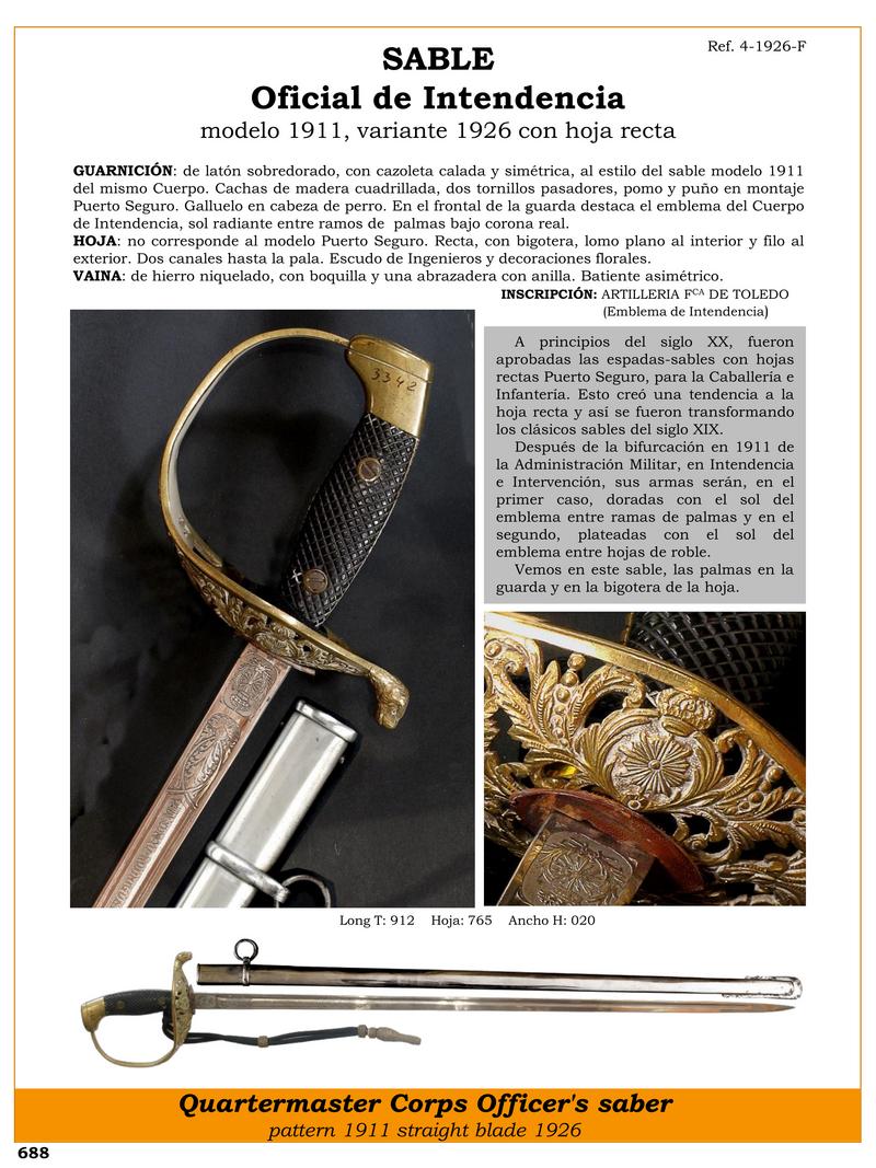 sable oficial de intendencia modelo 1911 variante 1926 con hoja rectta jpg 1751540971 1751541239 - Sabre Officiel d'Intendance : Design Unique et Élégant