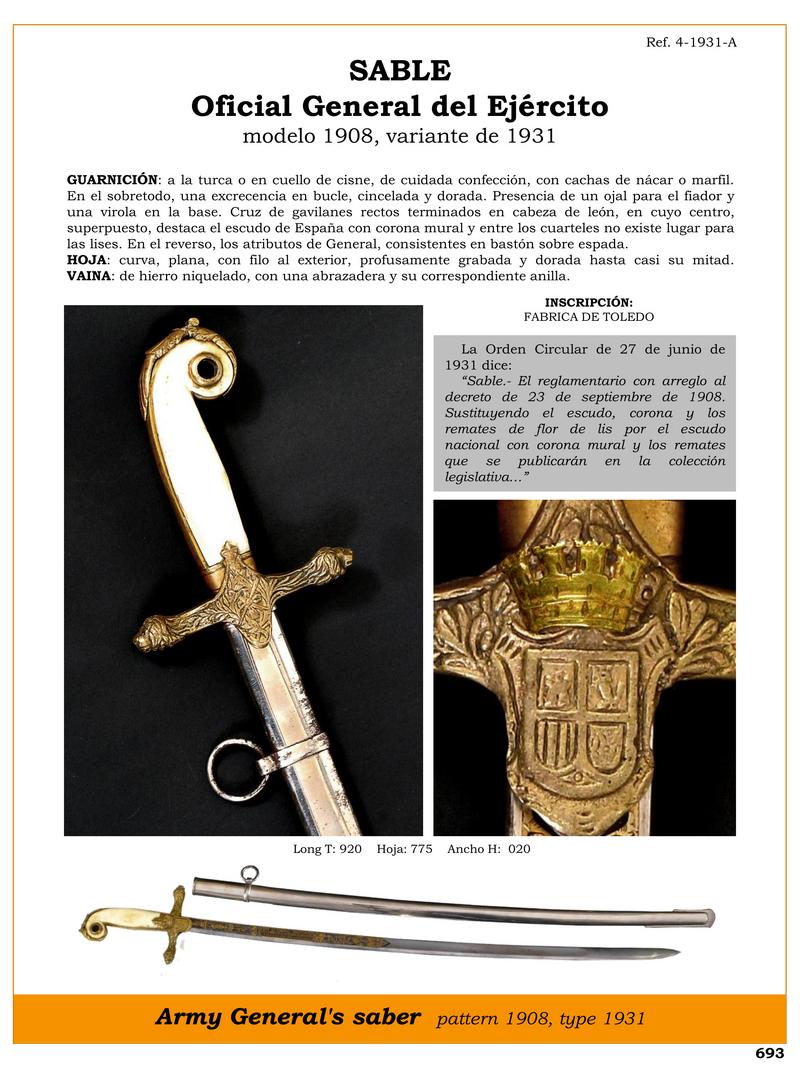 sable oficial general del ejrcito modelo 1908 variante de 1931 jpg 1751648972 1751649234 - Sabre Militaire Général 1908 : Design Élégant et Fonctionnel