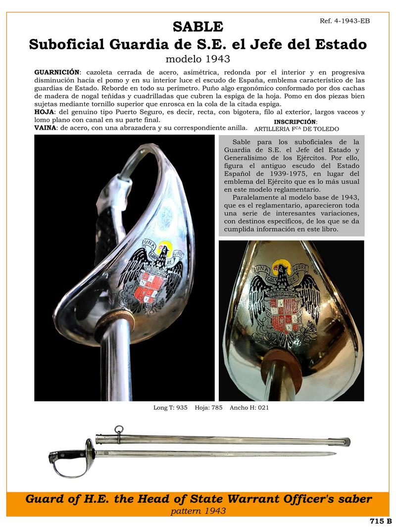 sable para los suboficiales de la guardia de s e el jefe del estado y generalsimo de los ejrcitos jpg 1752124169 1752124801 - Sabre de Garde : L'Émblème de l'État espagnol 1943
