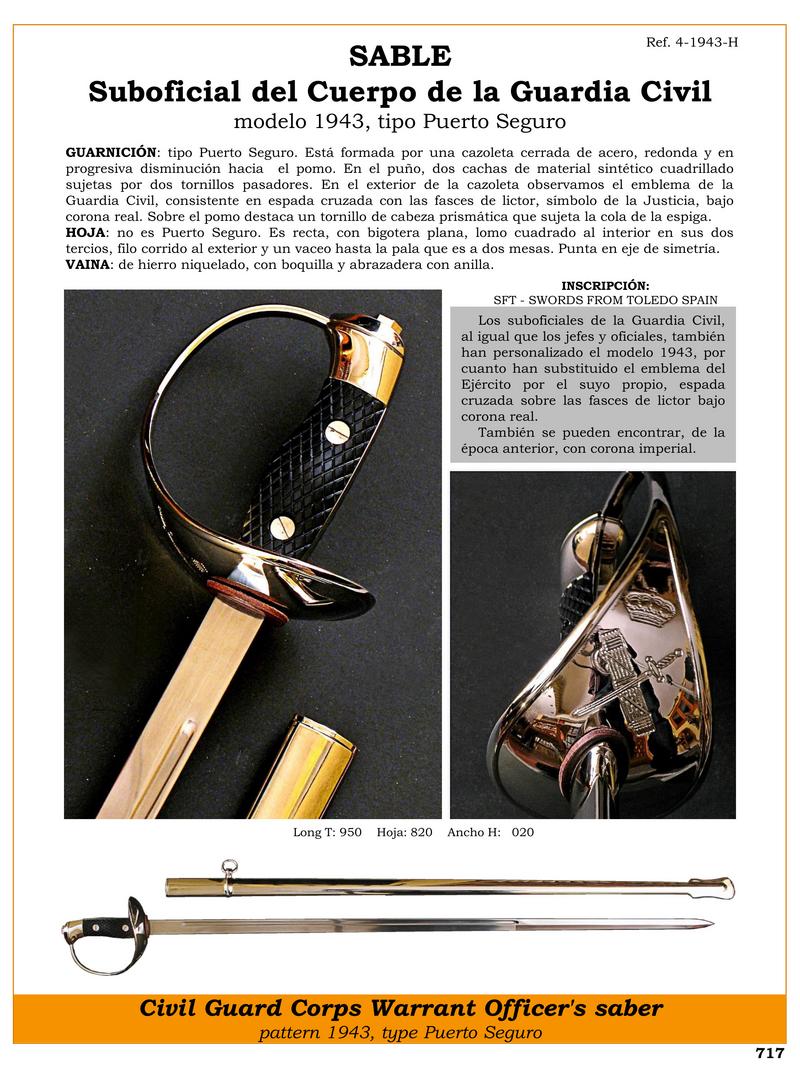 sable suboficial del cuerpo de la guardia civil modelo 1943 tipo puerto seguro jpg 1752159576 1752159654 - Sabre de la Guardia Civil 1943 : Style Porto Seguro Parfait