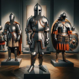 armures medievales decoratives quand lacier devient art et symbole 275x275 - Épée de Saint Michel : histoire, légende, répliques et la mystérieuse ligne de sanctuaires