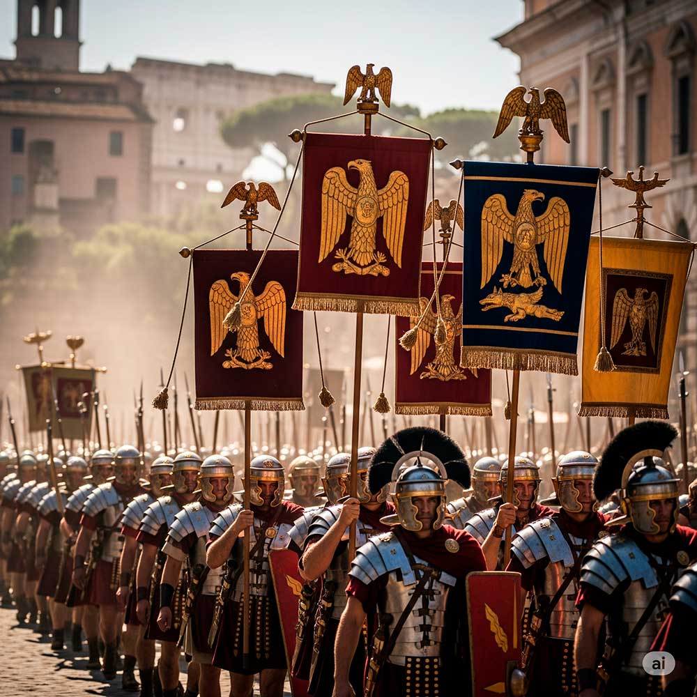 etendards romains les piliers symboliques et tactiques de la puissance militaire - Étendards Romains : Les Piliers Symboliques et Tactiques de la Puissance Militaire