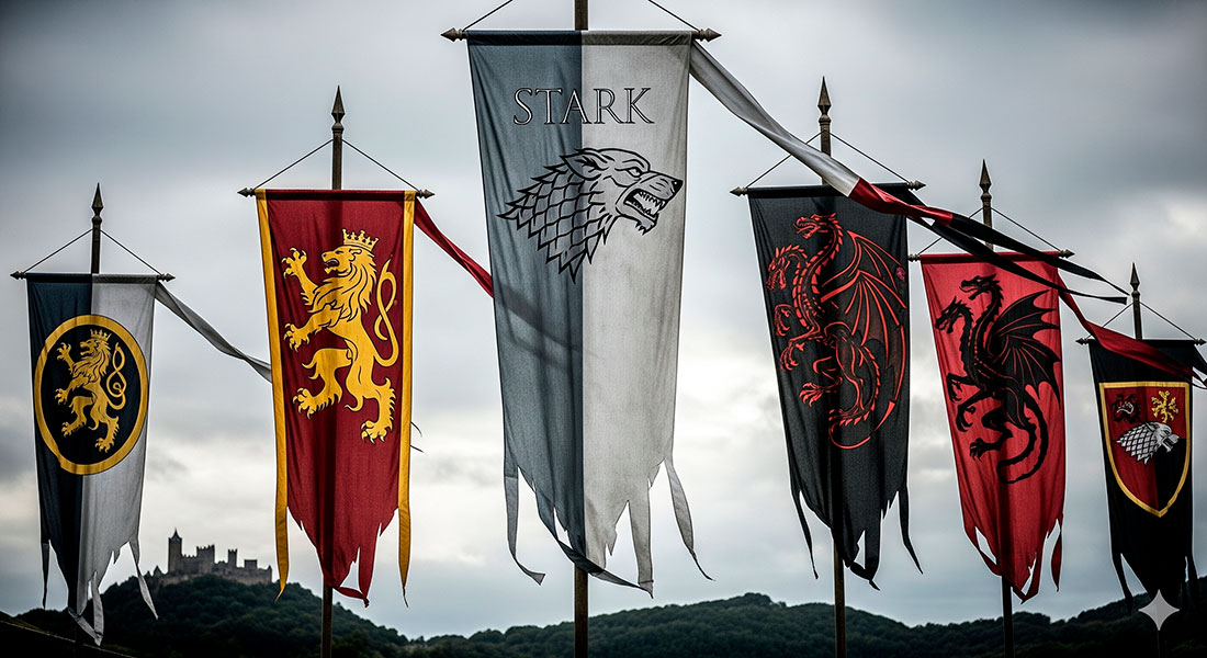 bannieres des maisons de game of thrones histoire symbolisme et repliques pour recreer westeros - Bannières des maisons de Game of Thrones : histoire, symbolisme et répliques pour recréer Westeros