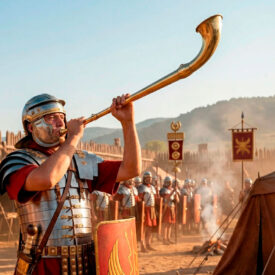 lituus romano 275x275 - &Eacute;tendards Romains : Les Piliers Symboliques et Tactiques de la Puissance Militaire