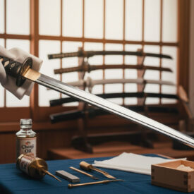 quelle huile utiliser pour proteger la lame de votre katana 275x275 - Un Voyage au C&oelig;ur de l&rsquo;Acier et de l&rsquo;Esprit : &Agrave; la D&eacute;couverte des Fascinants Types d&rsquo;&Eacute;p&eacute;es Japonaises