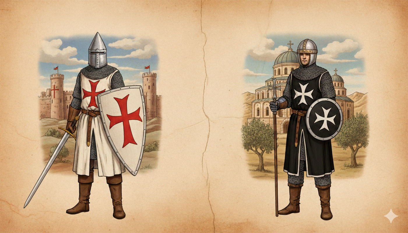 differences cles entre les chevaliers templiers et les hospitaliers - Différences clés entre les Chevaliers Templiers et les Hospitaliers